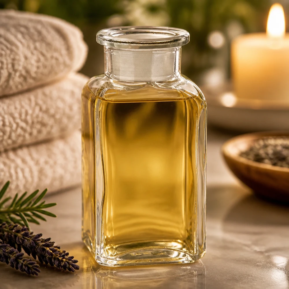 Vierkante apothekersfles van 100 ml, transparant, met glazen stop, spa-decoratie