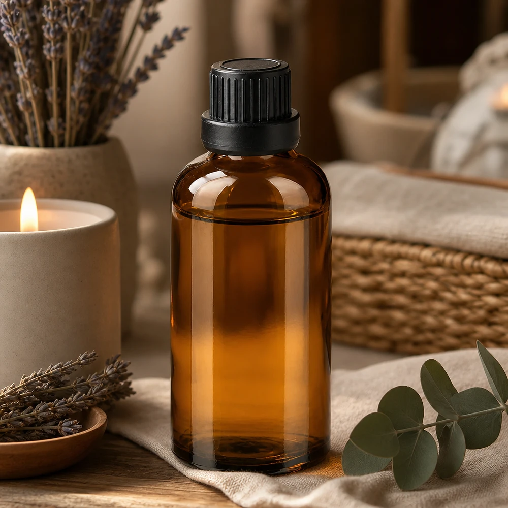 50ml amber glazen opbergfles met 11mm schroefdraad voor DIY cosmetica en natuurlijke producten