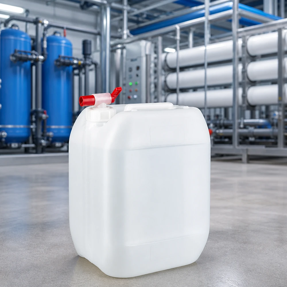 10l jerrycan met aftapkraan, UN-toelating Stapelbare vloeistofkan van 10 liter met ingebouwde tapkraan voor chemische toepassingen