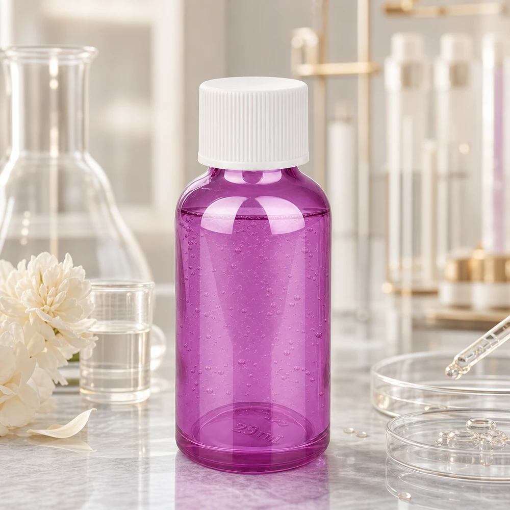 30ml fles 11mm schroefdop wit standaard PurpleLine UT18/30 Elegante transparante paarse fles 30ml voor doe-het-zelf cosmetica en natuurlijke cosmetische mengsels