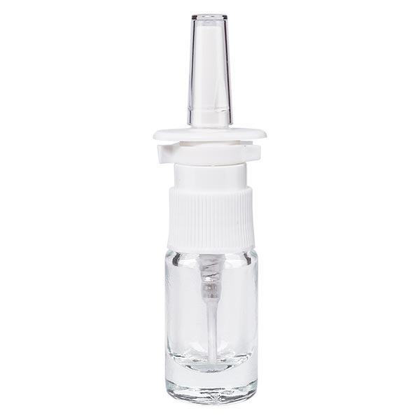 Helder glazen flessen 5 ml met neusverstuiver Helder glazen flessen 5 ml met neusverstuiver