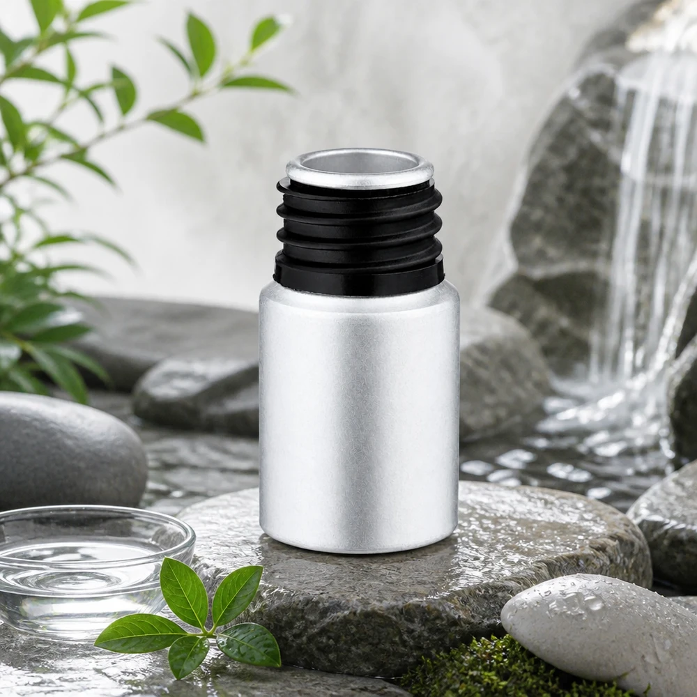Milieuvriendelijk aluminium flesje van 10 ml met matte vlek voor duurzame cosmeticaverpakkingen