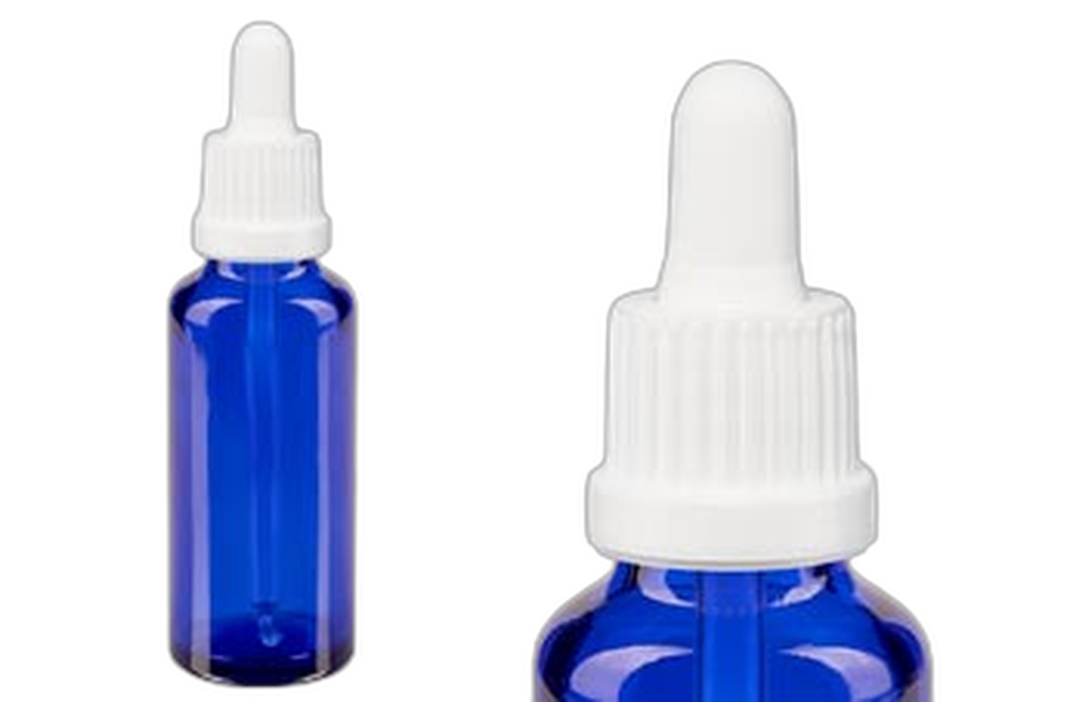 Blauwe flessen
