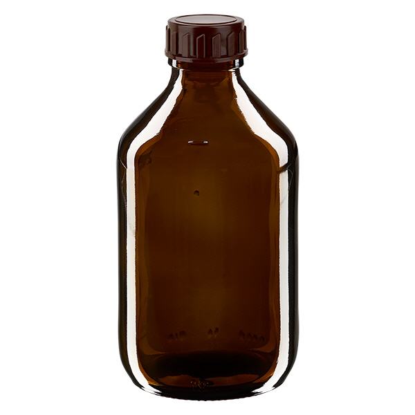 250ml Euro-medicijnfles bruin met bruine schroefsluiting 250ml Euro-medicijnfles bruin met bruine schroefsluiting