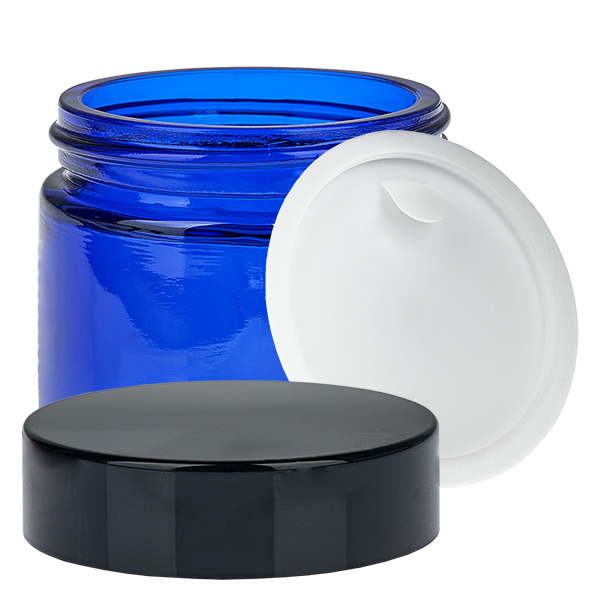 Glazen pot 60ml blauw met deksel UNiTWIST Glazen pot 60ml blauw met deksel UNiTWIST