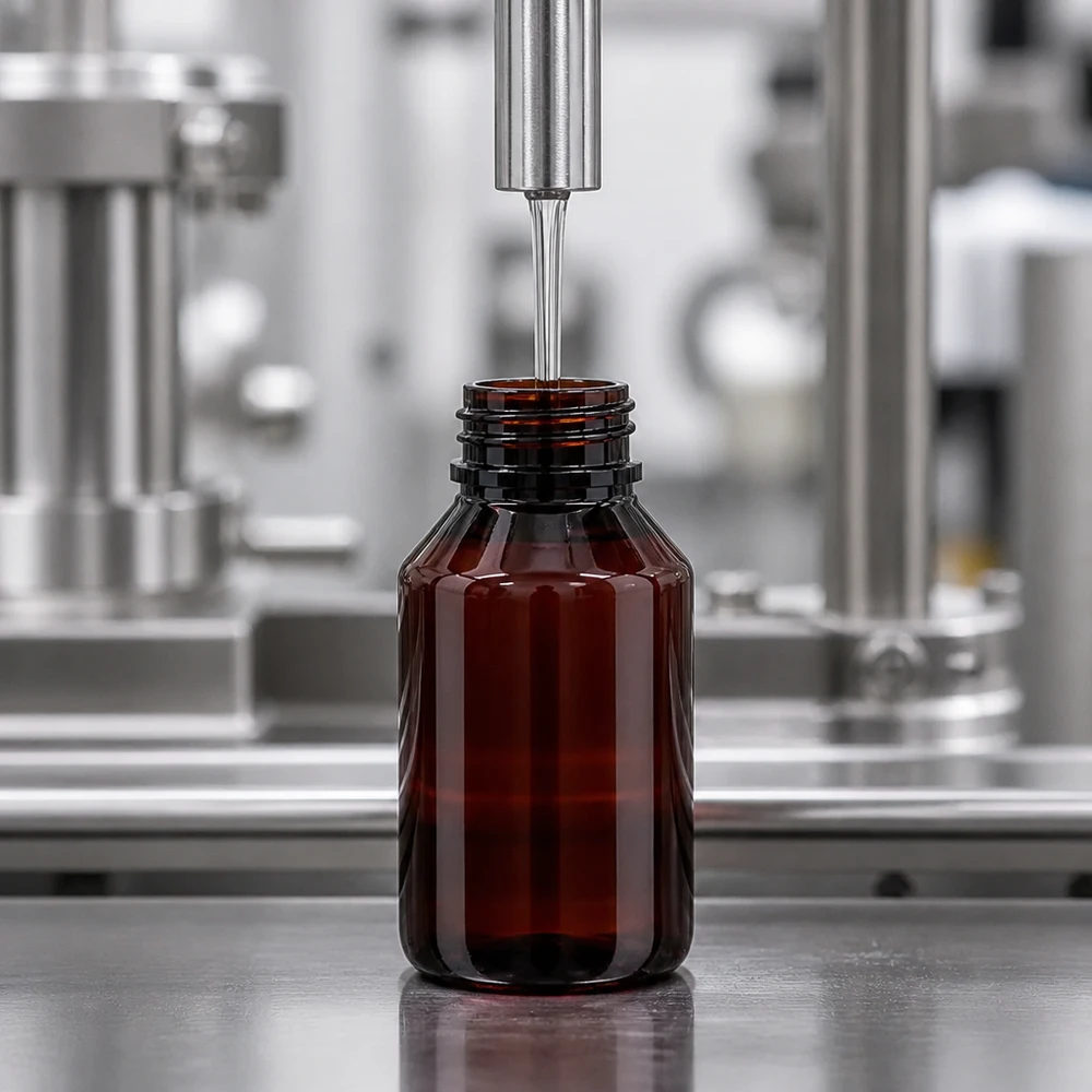 PET-fles 50ml met witte standaard OV Fles met smalle hals van 50 ml, gemaakt van voedselveilig PET, met verzegeling voor medische producten