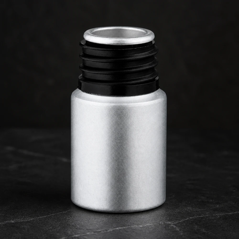 Milieuvriendelijk aluminium flesje van 10 ml gemaakt van recyclebaar aluminium met een duurzame coating
