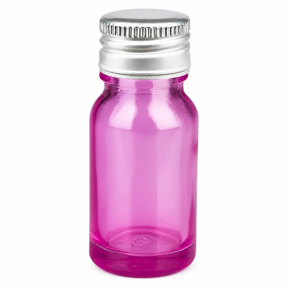10ml flesje 11mm aluminium-zilver schroefdop standaard PurpleLine.UT18/10 Paars 10ml monsterflesje met zilveren aluminium dop voor mobiel gebruik