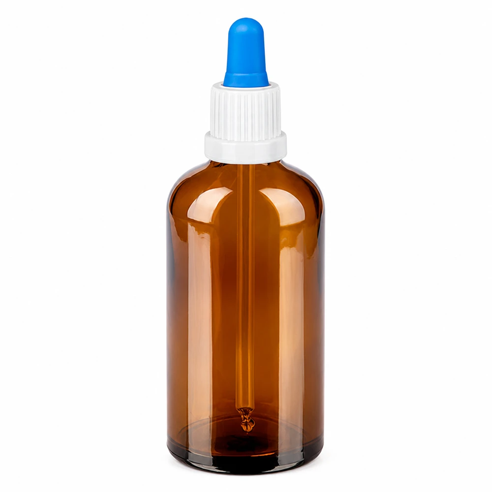 100ml pipetfles wit/blauw OV BrownLine UT18/100 Laboratoriumkwaliteit pipetfles bruin-wit-blauw 100ml voor exacte vloeistofdosering