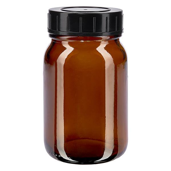 200ml amberkleurig glazen fles met wijde hals en schroefdop 200ml amberkleurig glazen fles met wijde hals en schroefdop