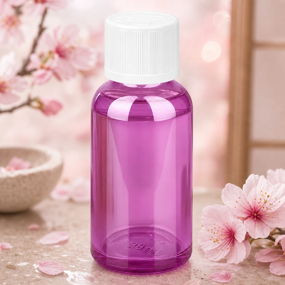 30 ml druppelflesje met nauwkeurige 11 mm dop in elegant paars voor exact doseren