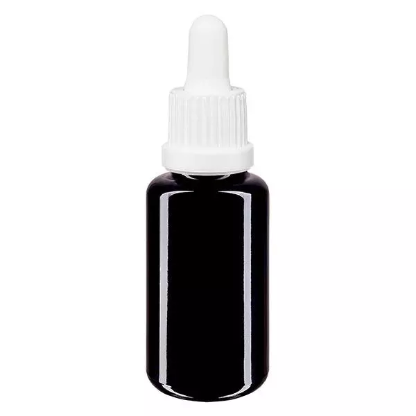 Apotheek Fles viol. 20ml pipet wit OV Apotheek Fles viol. 20ml pipet wit OV