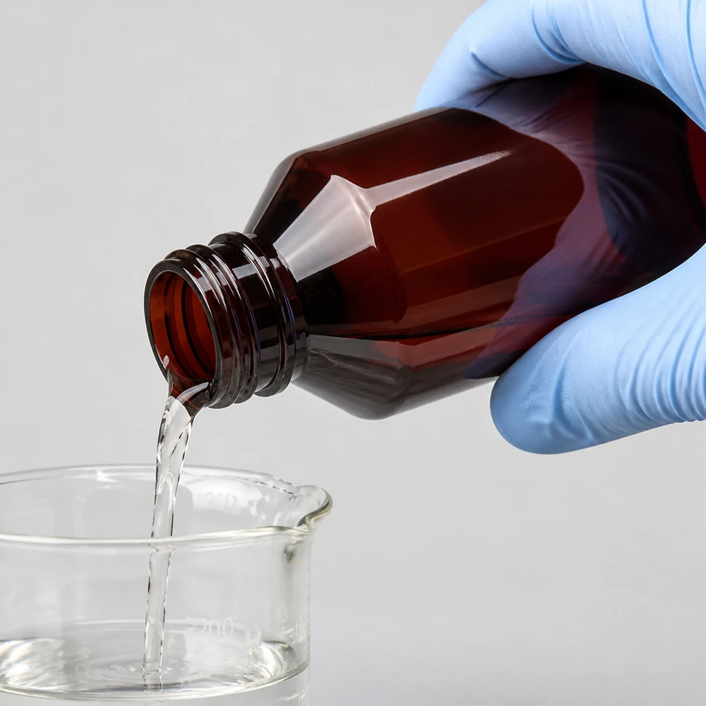 50 ml PET medicijnfles met verstuiver zwart GCMI 28/410 incl. dop transparant, standaard Compacte bruine PET-fles met smalle hals van 200 ml voor het nauwkeurig doseren van laboratoriumvloeistoffen