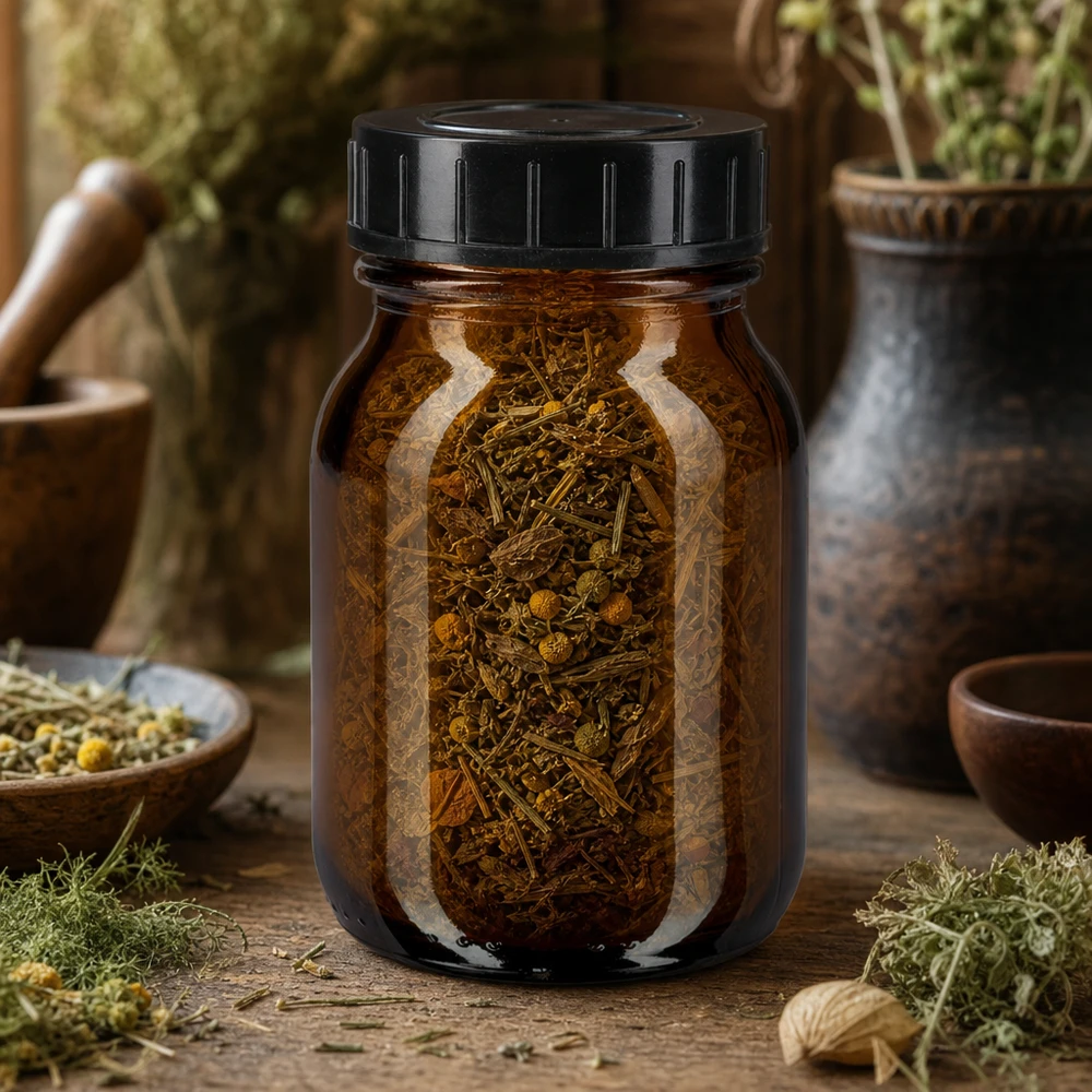 75ml amberkleurig glazen flesje met wijde hals en schroefdop Vielseitige 75ml Weithalsflasche Braunglas mit dichtem Verschluss für Küche und Hausapotheke