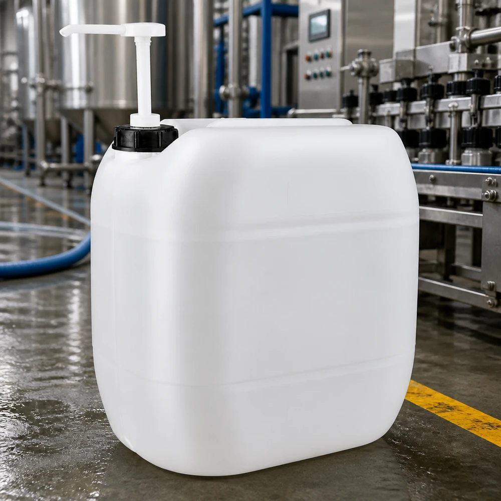 30l Jerrycan, UN-toelating, met doseerpomp Professionele voorraadcontainer van 30 liter met doseerpomp voor reinigingsmiddelen