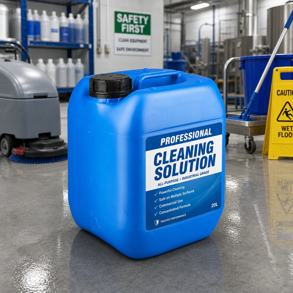 Canister 5 liter blauw met schroefdop OV Draagbare blauwe jerrycan van 5 liter met een zwarte OV-schroefdop en een handgreep aan de zijkant