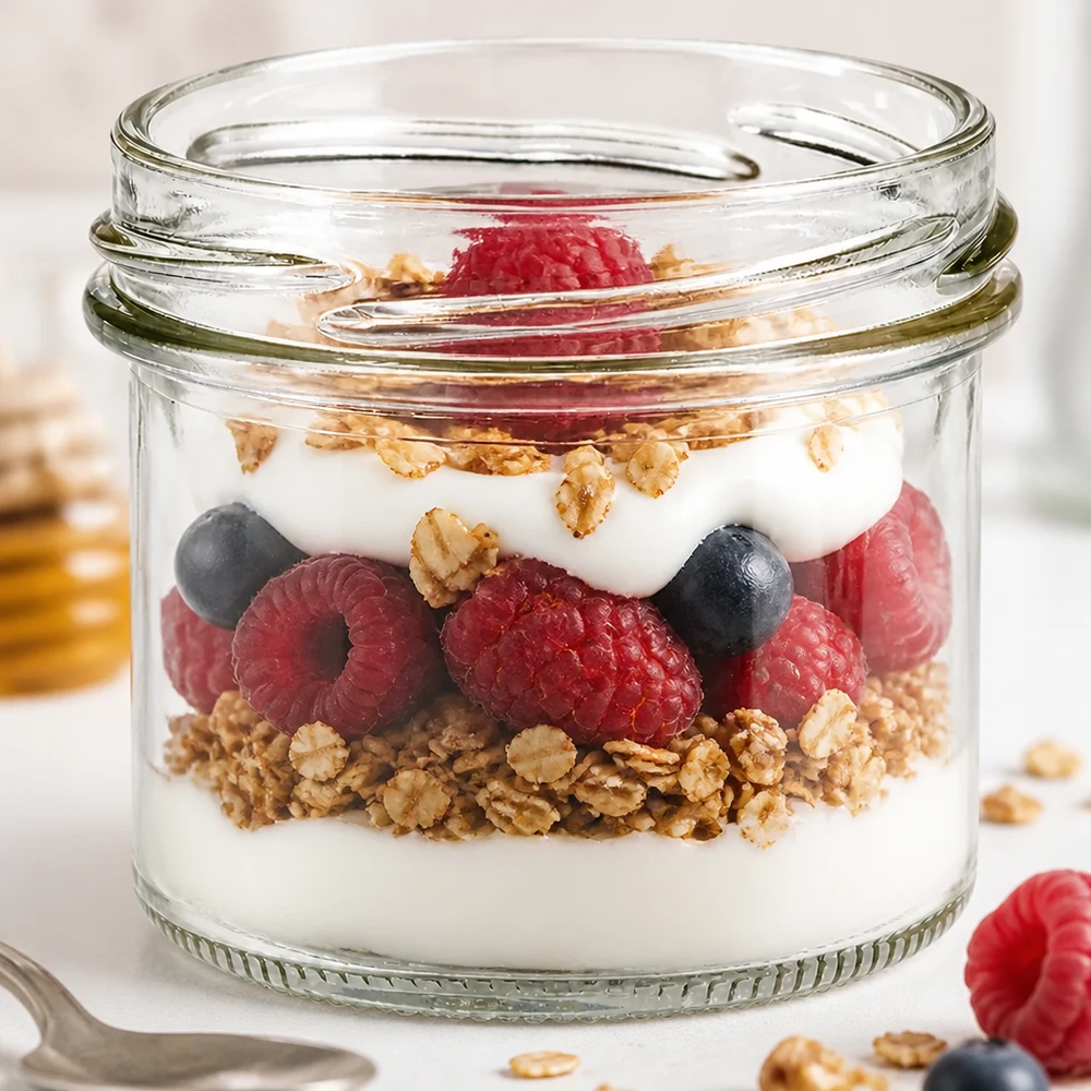 125ml bekers zonder deksel (TO66) UNiTWIST UNiTWIST Sturz125 glazen pot 125 ml TO66 met brede opening, ideaal voor het bereiden van yoghurt en desserts