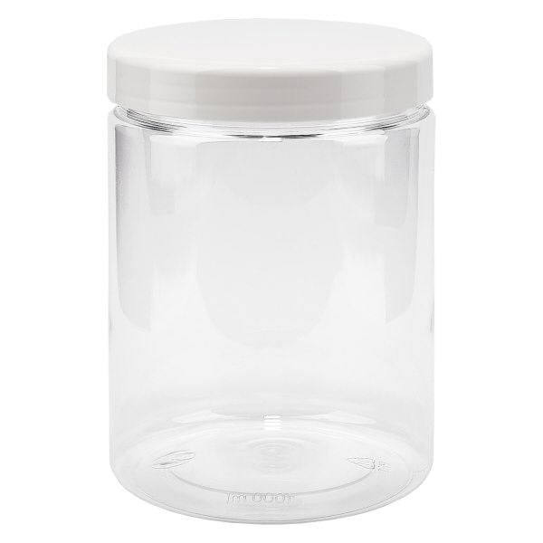 PET pot met schroefdeksel 1000 ml helder incl. wit deksel PET pot met schroefdeksel 1000 ml helder incl. wit deksel