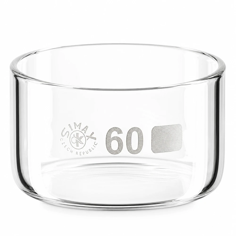Kristalliseerschaal 60ml zonder schenktuit Simax borosilicaatglas kristallisatieschaal, hittebestendig, 60 ml, laboratoriumbenodigdheden, Tsjechisch