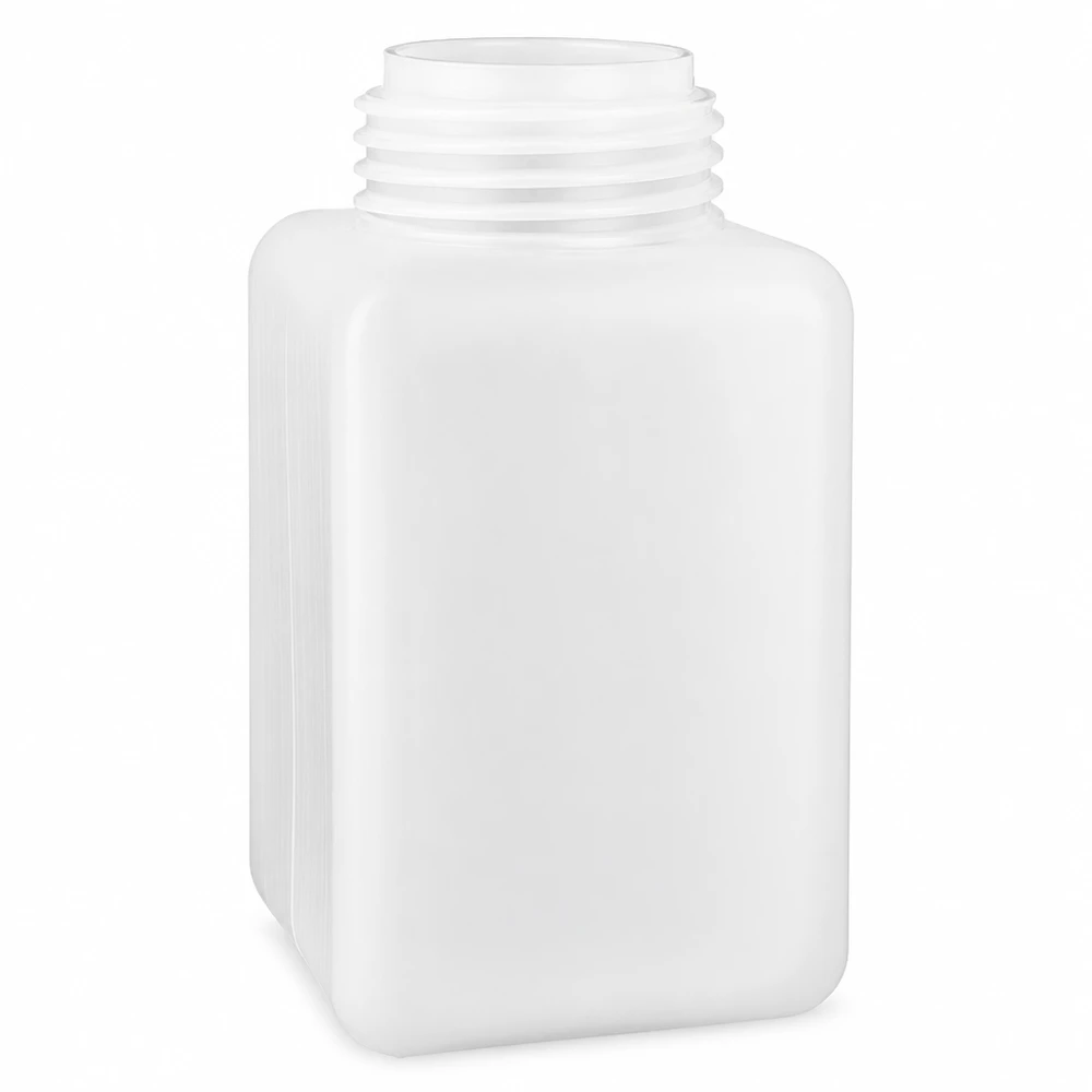Chemicaliënfles 1000 ml, nauwe hals, incl. sluiting GL 32 Natuurkleurige PE-HD-fles voor chemicaliën, 1 liter, met smalle hals, robuust en bestand tegen chemicaliën