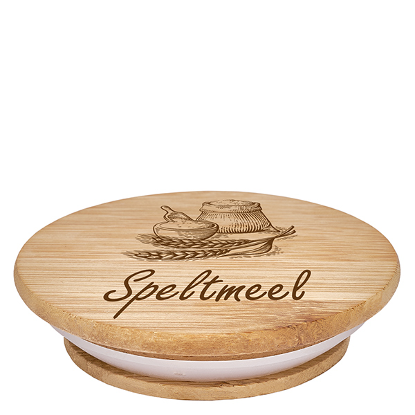 Houten deksel "Speltmeel" voor WECK RR100 Houten deksel "Speltmeel" voor WECK RR100