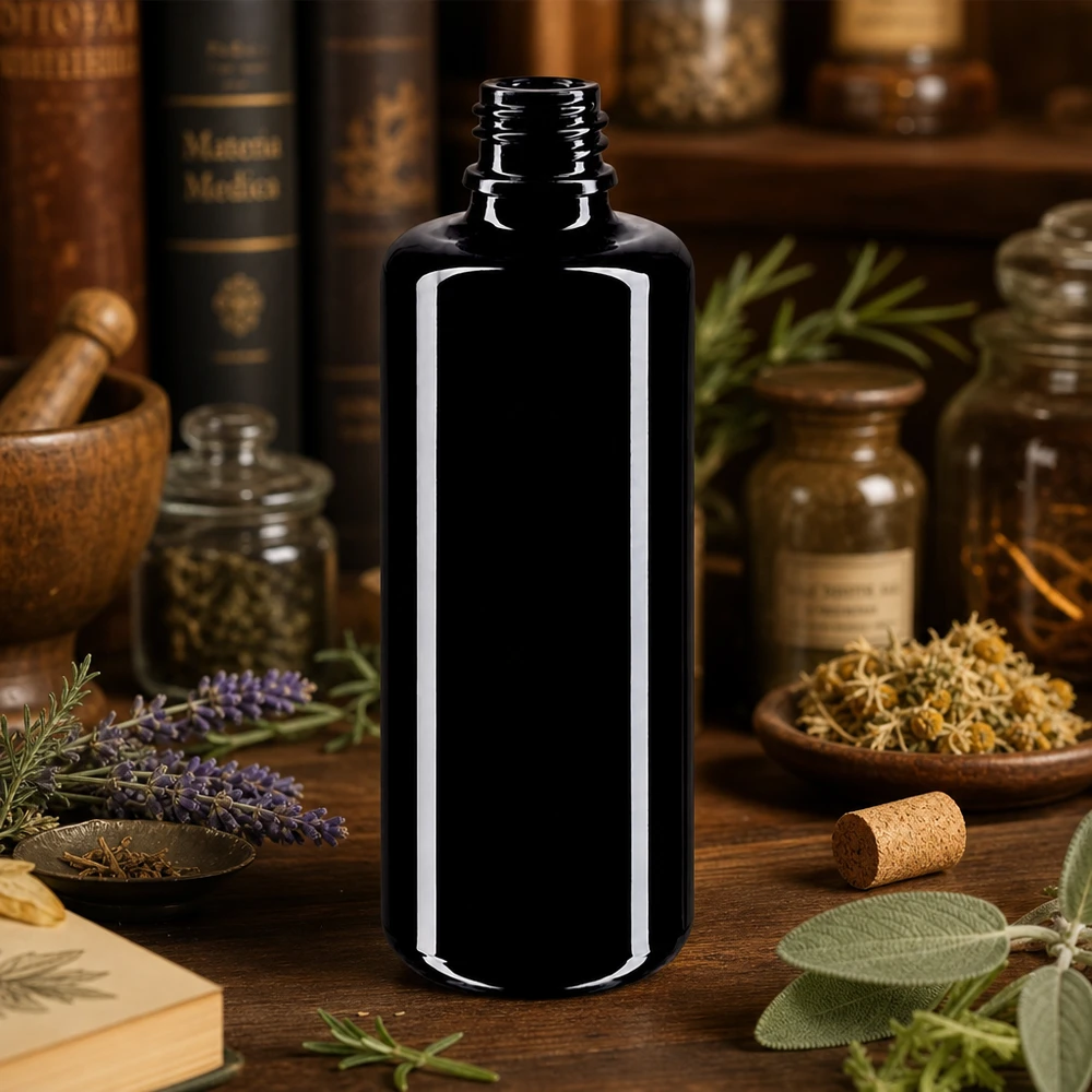 Hoogwaardige violet glazen druppelfles Orion 50ml Miron voor Bach bloembolletjes en natuurlijke extracten