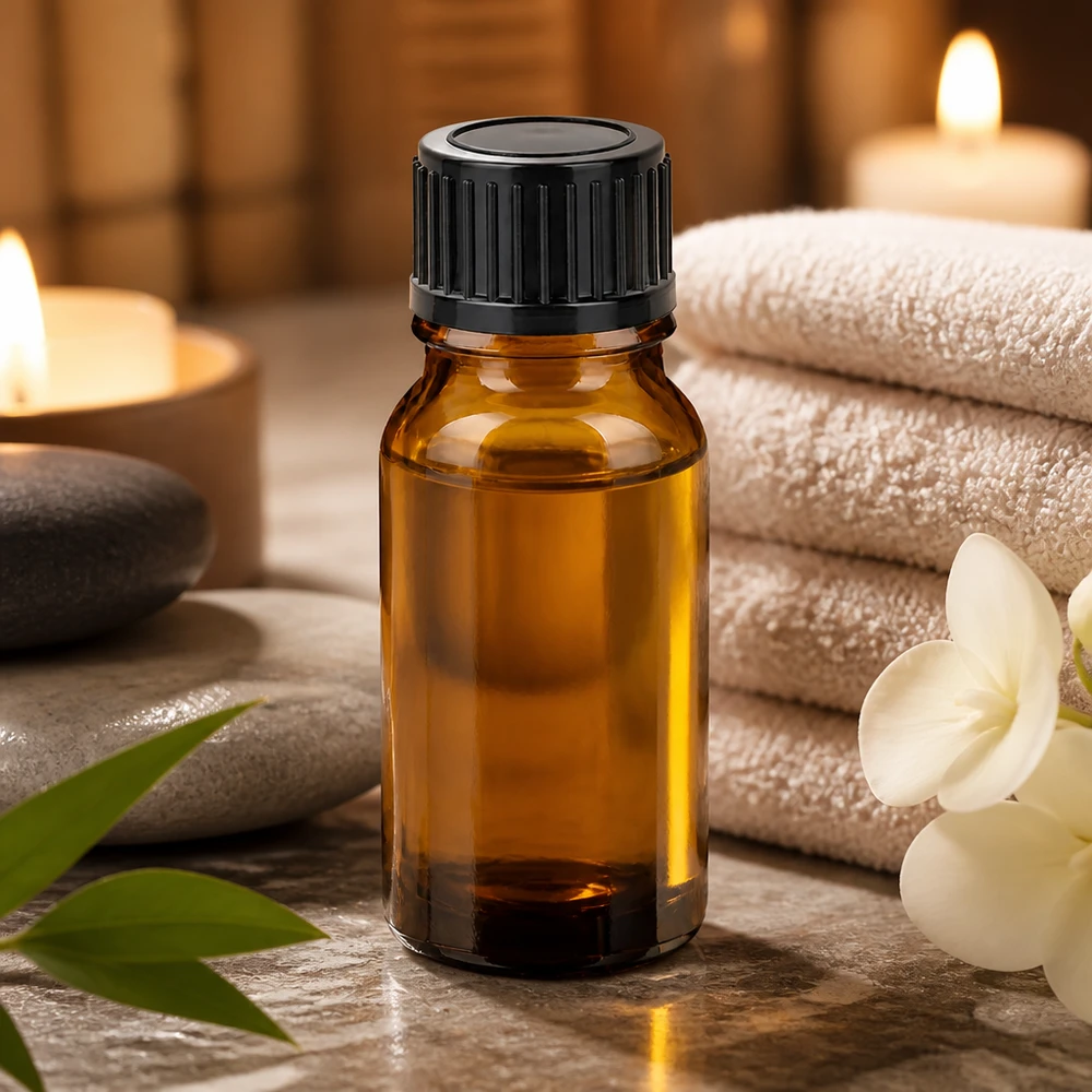 10ml flessenglazen 11mm SV zwart STD BrownLine UT18/10 Compact 10ml flesje met geribbelde zwarte dop voor professionele aromatherapietoepassingen