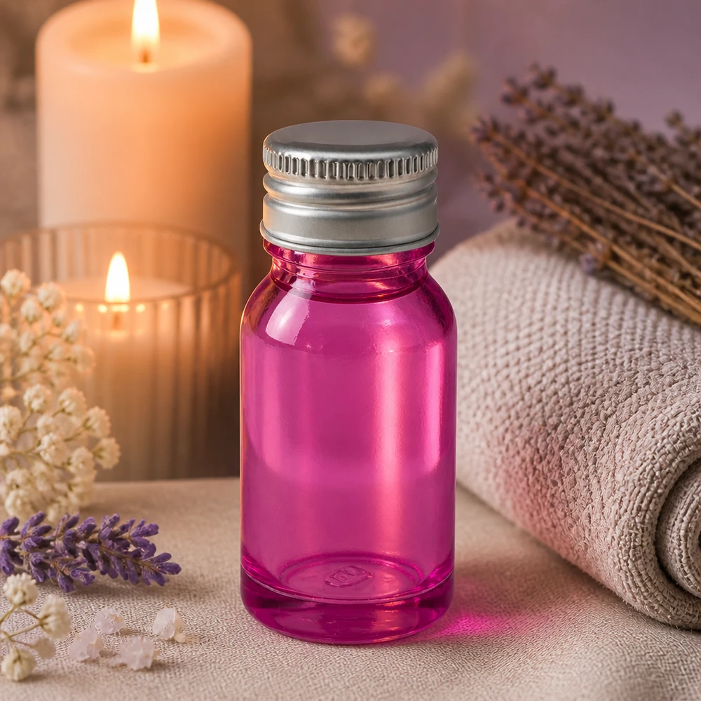 10ml flesje 11mm aluminium-zilver schroefdop standaard PurpleLine.UT18/10 Handig 10ml monsterflesje van violet glas met hersluitbare zilveren schroefdop