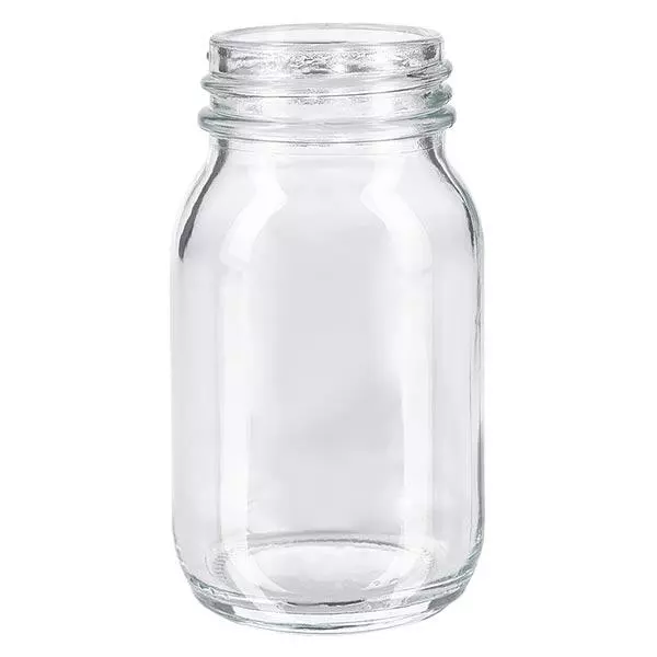 Fles met wijde hals 100 ml helder glas met DIN 40 opening zonder sluiting