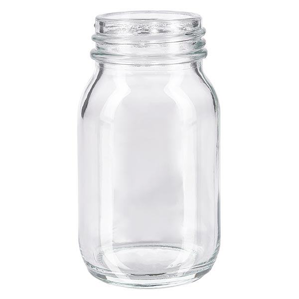Fles met wijde hals 100 ml helder glas met DIN 40 opening zonder sluiting Fles met wijde hals 100 ml helder glas met DIN 40 opening zonder sluiting