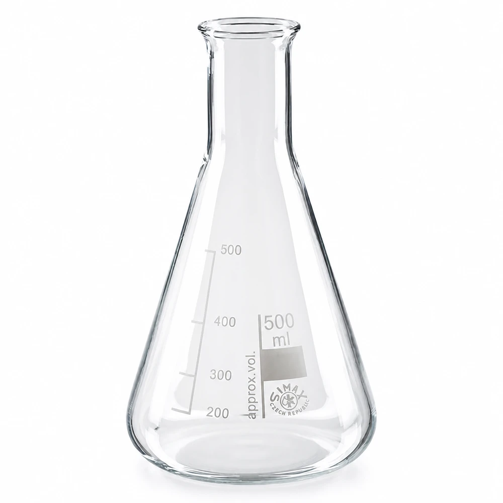 Laboratoriumkolf 500ml conisch met smalle tuit voor veilig gebruik