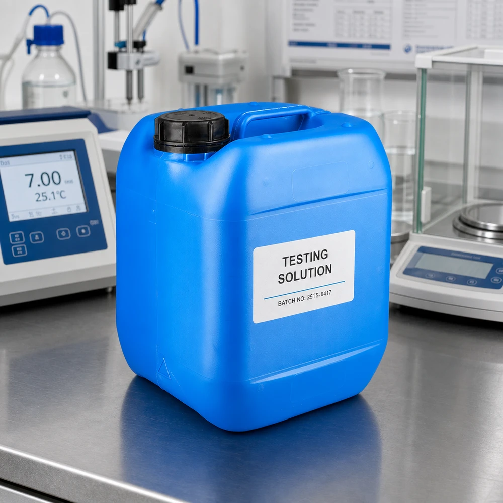 Canister 5 liter blauw met schroefdop OV Stapelbare blauwe jerrycan van 5 liter met OV-schroefdop, geschikt voor laboratoria en de industrie