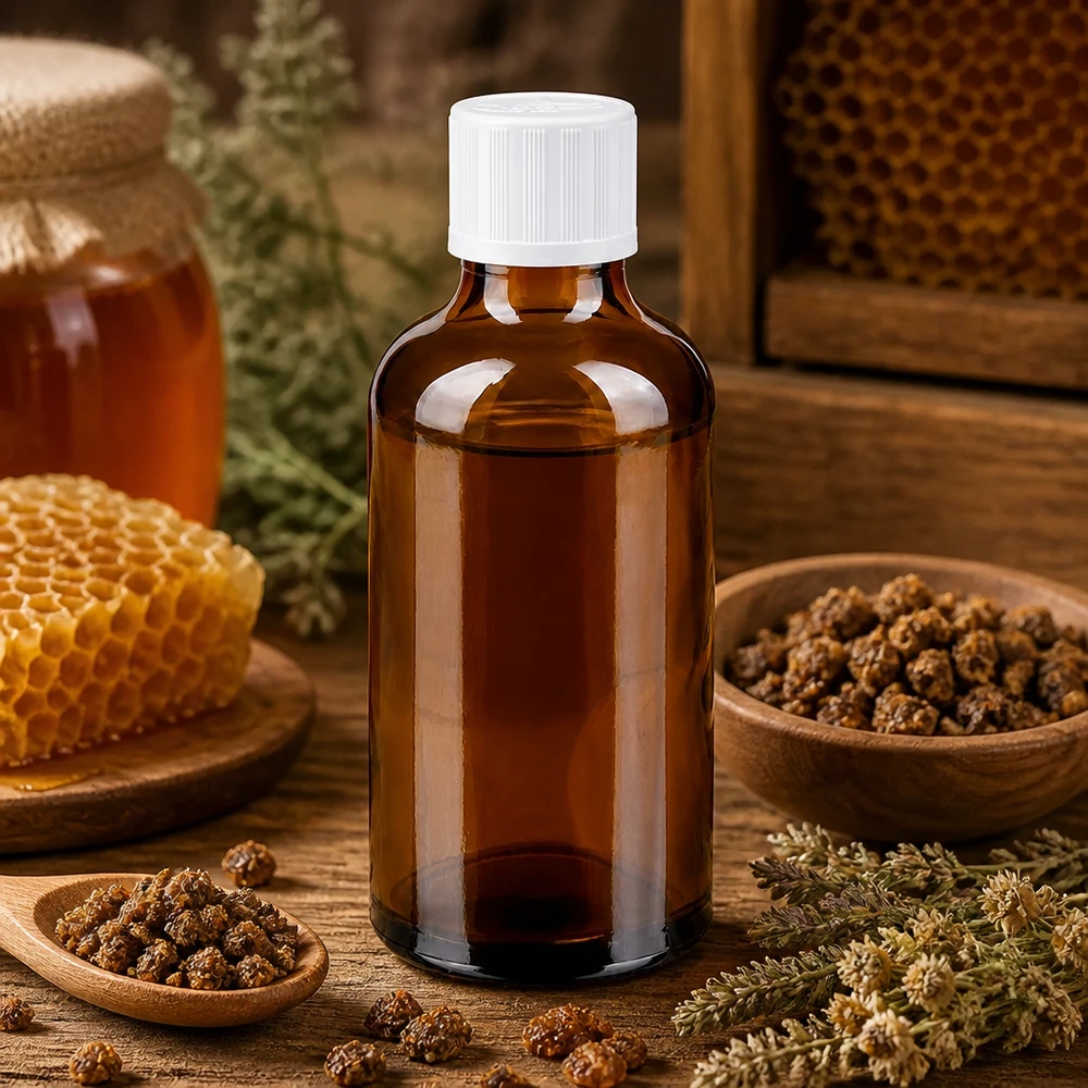 Klassiek apothekersflesje van 50 ml van bruin glas met KiSi-deksel voor natuurlijke extracten en tincturen
