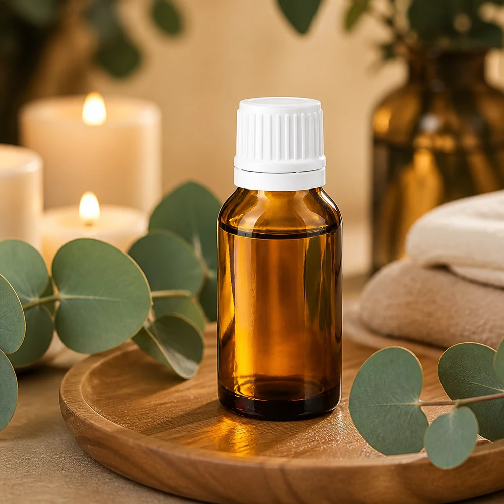 Bruine glazen fles 30ml met wit schroefsluiting VR Apothekersglasflesje van 30 ml in amberkleurig bruin met een fraudebestendige witte dop