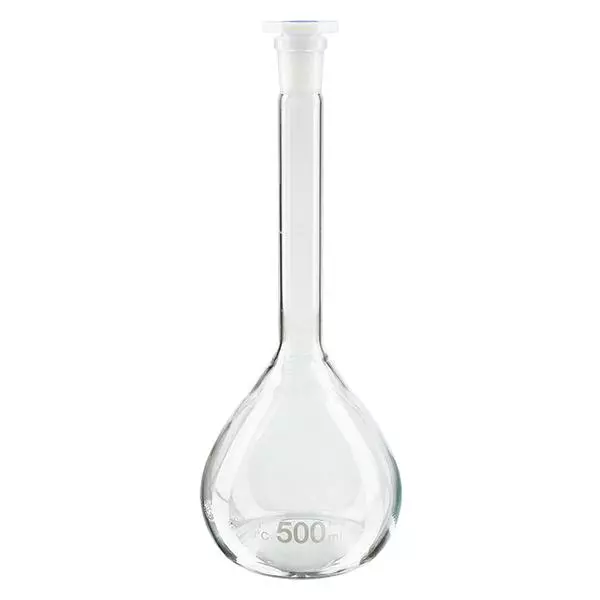 Maatkolven 500ml met slijpstuk 19/26 borosilicaat incl. PEHD stop