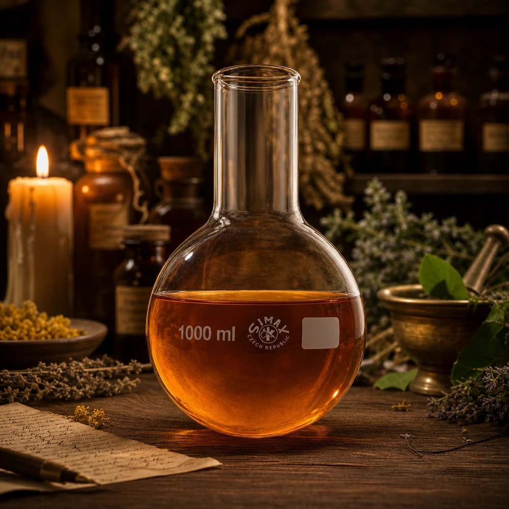 Laboratoriumglaswerk Rondbodemkolf 1000ml brede hals voor synthesereacties en analytische procedures