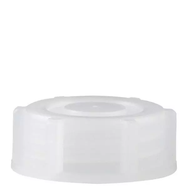 Schroefsluiting voor 50 ml en 100 ml laboratoriumflessen met wijde hals transparant 32 mm Schroefsluiting voor 50 ml en 100 ml laboratoriumflessen met wijde hals transparant 32 mm