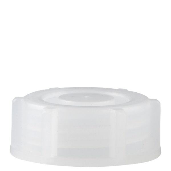 Schroefsluiting voor 50 ml en 100 ml laboratoriumflessen met wijde hals transparant 32 mm Schroefsluiting voor 50 ml en 100 ml laboratoriumflessen met wijde hals transparant 32 mm
