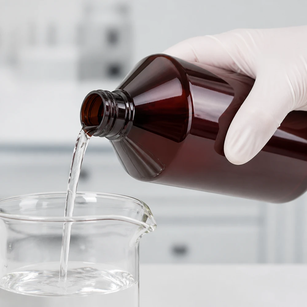 50 ml PET medicijnfles met verstuiver zwart GCMI 28/410 incl. dop transparant, standaard Lichtondoorlatende bruine PET-fles van 1000 ml voor professionele laboratoriumtoepassingen en reagentia