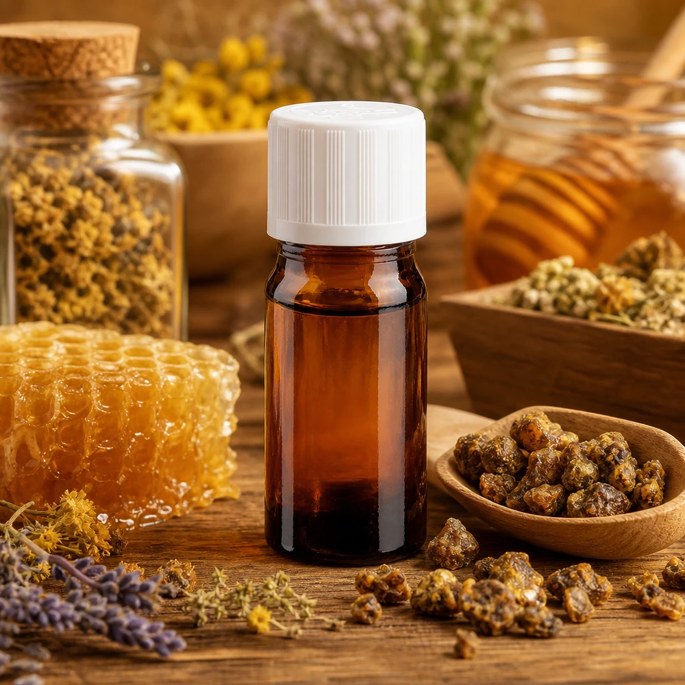 Bruine glazen fles 5ml met wit schroefsluiting kinderslot St Lichtbestendige fles van 5 ml, bruin glas, met kindveilige sluiting voor natuurgeneeskundige producten