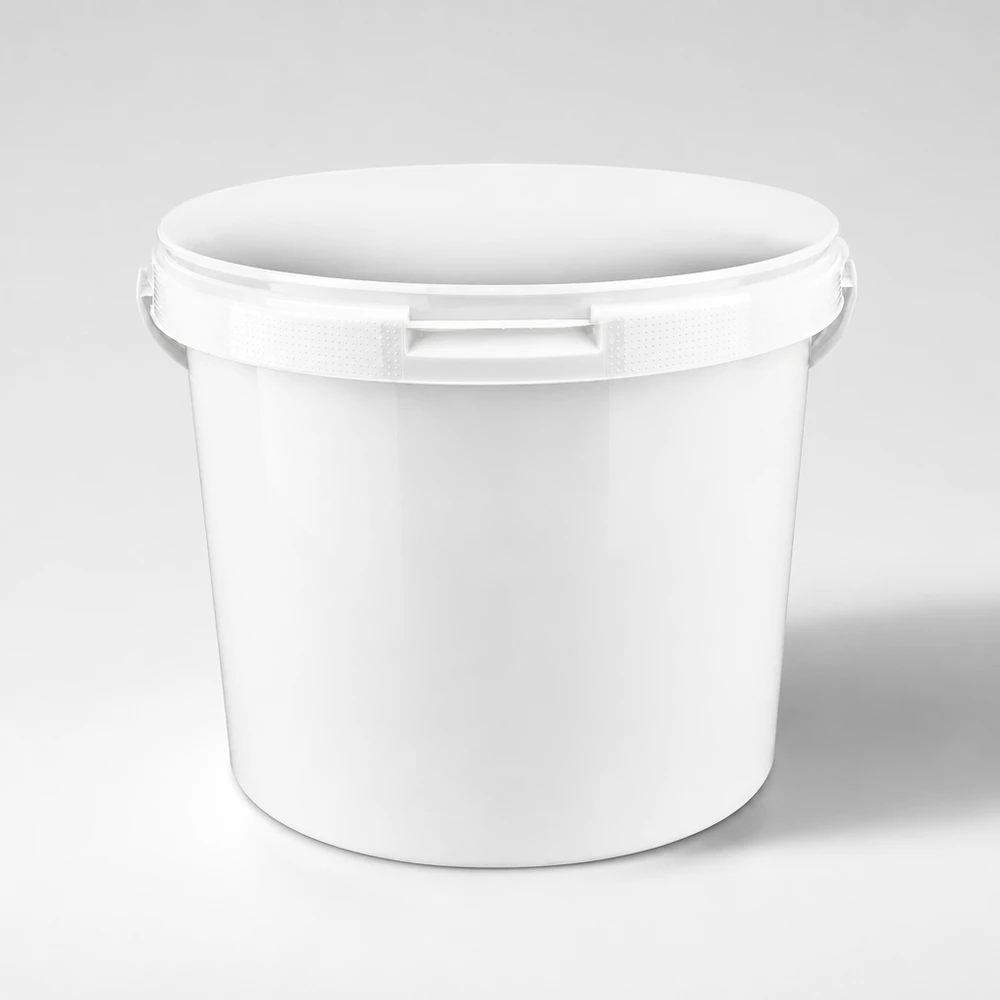 5,6 liter witte emmer zonder deksel Hygiënische kunststof emmer van 5,6 l in wit, gemaakt van PP, geurneutraal en zonder deksel