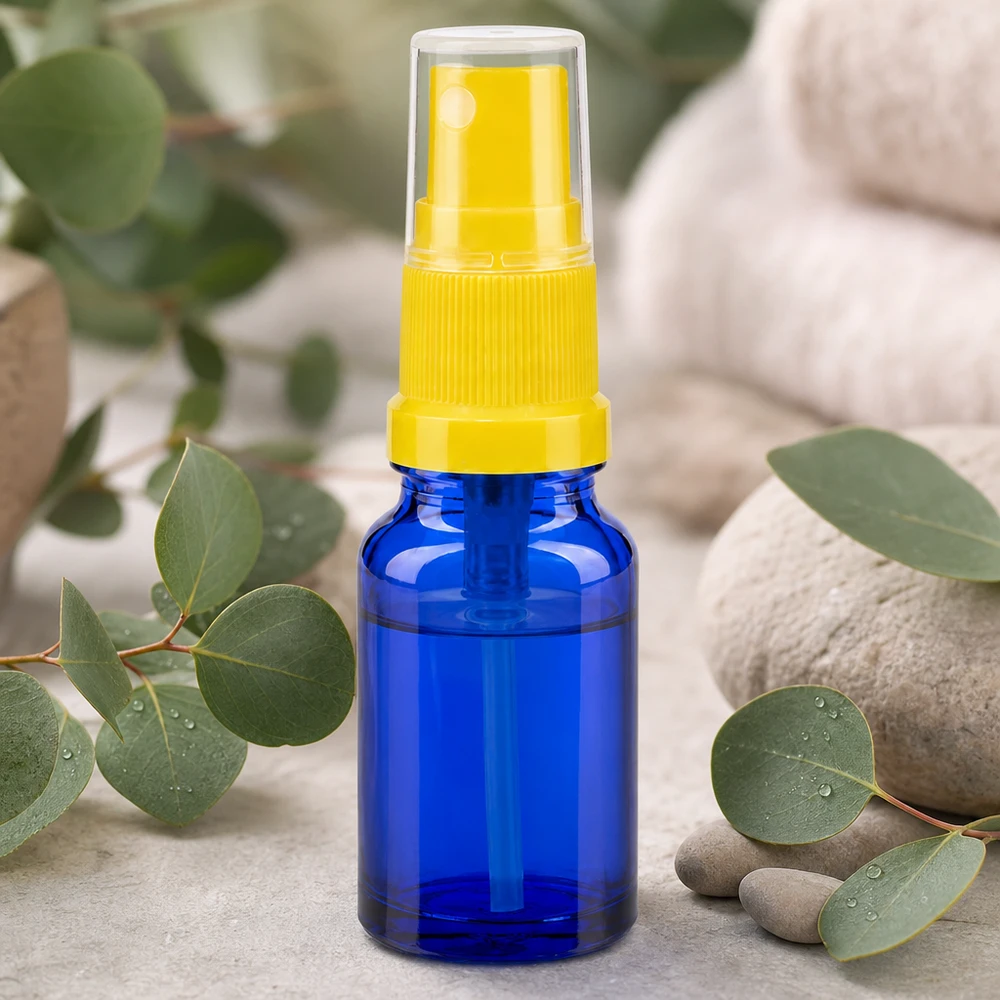 Praktische pompverstuiver 10ml blauw geel voor onderweg STD BlueLine UT18 10