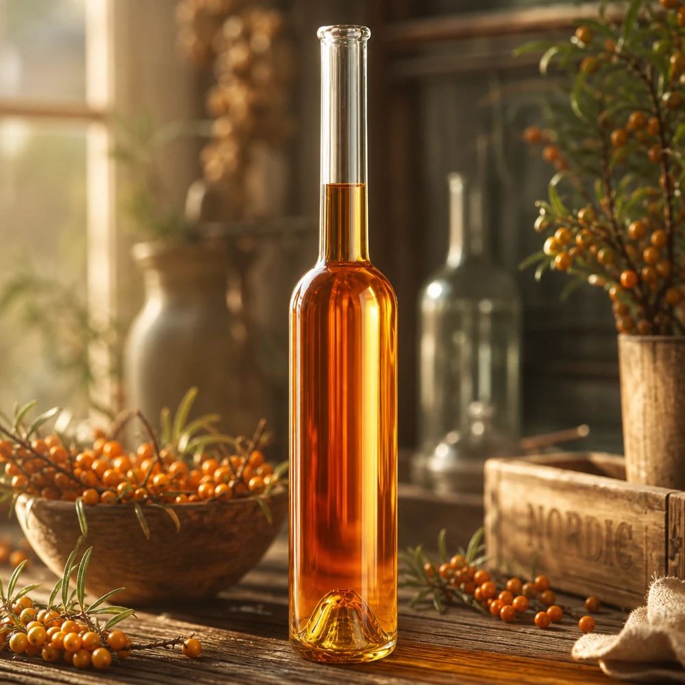 100ml glazen fles Hugo gevuld met duindoornlikeur Decoratie Keuken natuurlijke fruitbrandewijnen UNiTWIST Product afbeelding 4