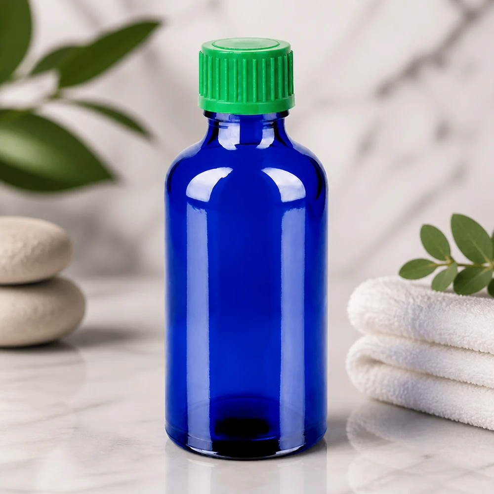 50ml Druppelflesje 0.8mm groen STD BlueLine UT18/50 Praktische druppelfles 50ml geschikt voor cosmeticalaboratorium en medicijnkastje