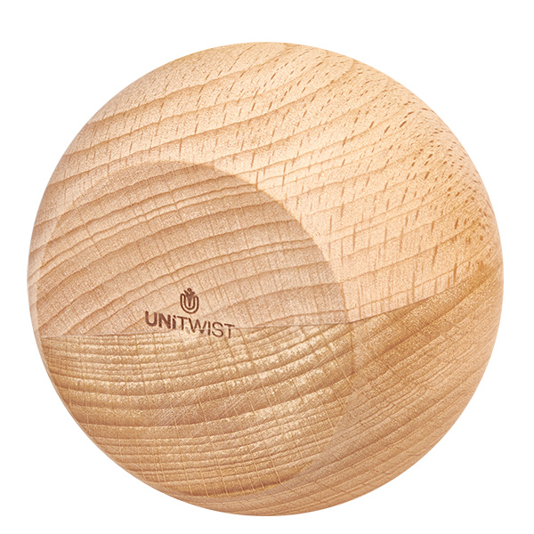 UNiTWIST Houten bal WECK RR80 Enkele UNiTWIST beukenhouten kogel met logo en natuurlijke houtnerf voor WECK RR80 potten