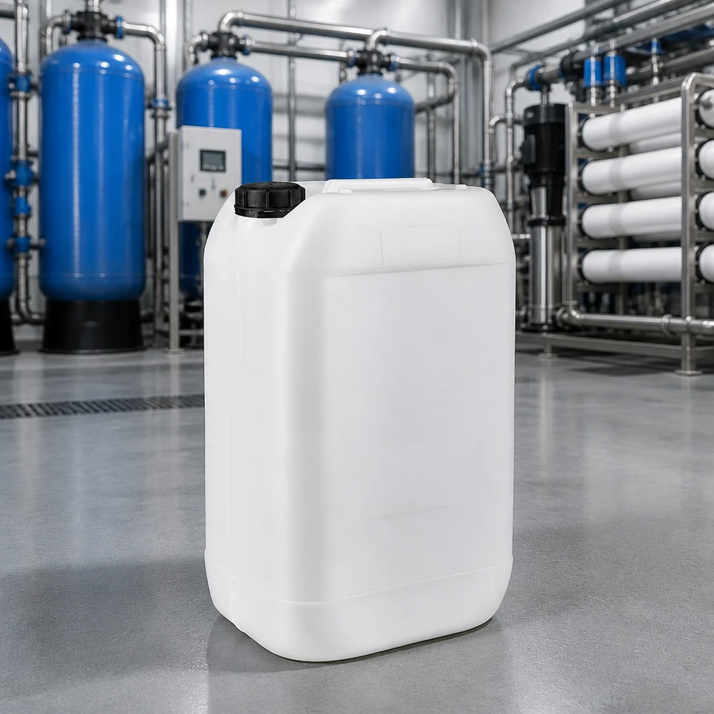 15l jerrycan, UN-toelating, met schroefsluiting Door de VN goedgekeurde kunststofcontainer van 15 liter met OV-sluiting voor het vervoer van gevaarlijke goederen