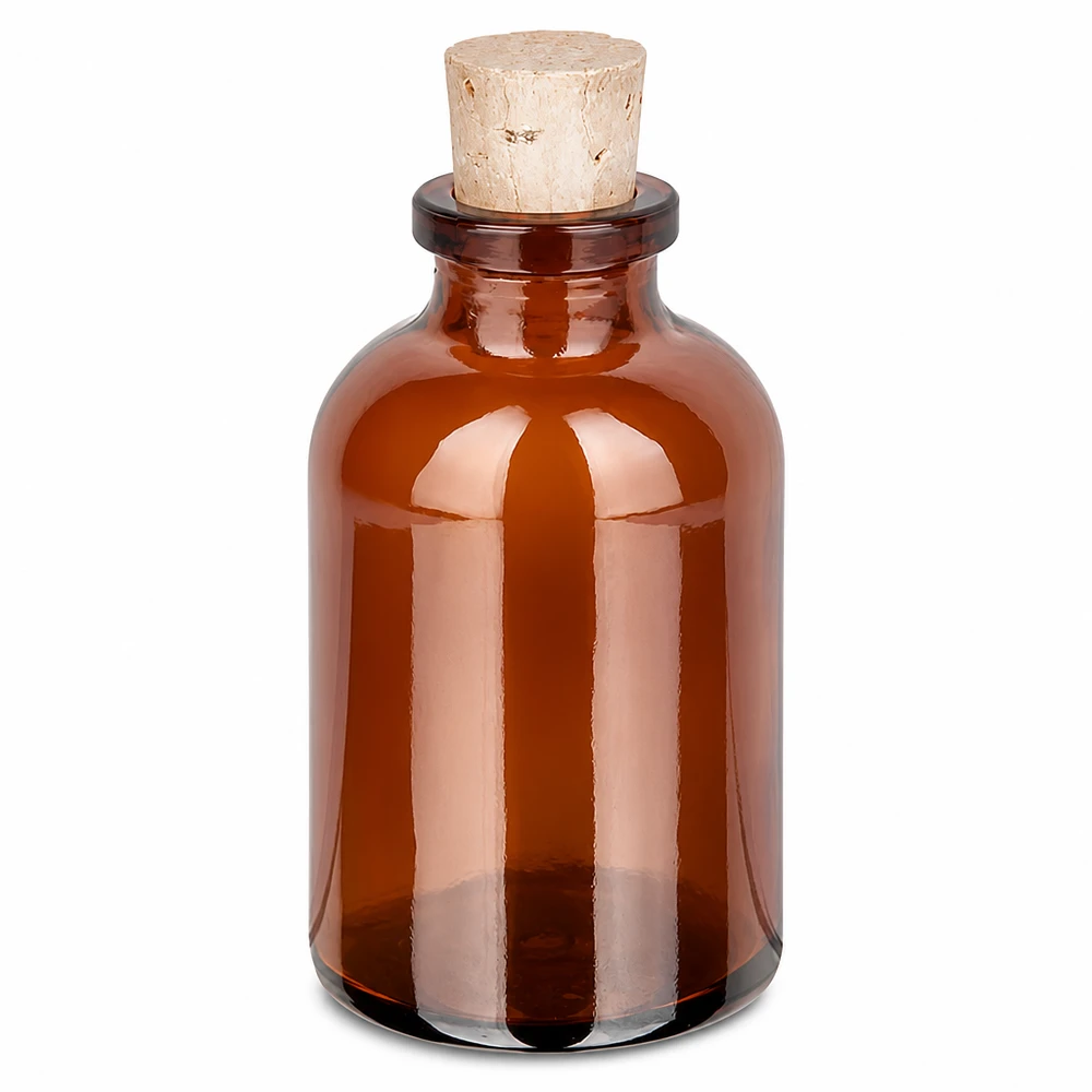Injectiefles bruin glas 30ml met kurk 11/14mm Apotheker Braunglasflasche 30ml mit Kork ideal für Laborflüssigkeiten