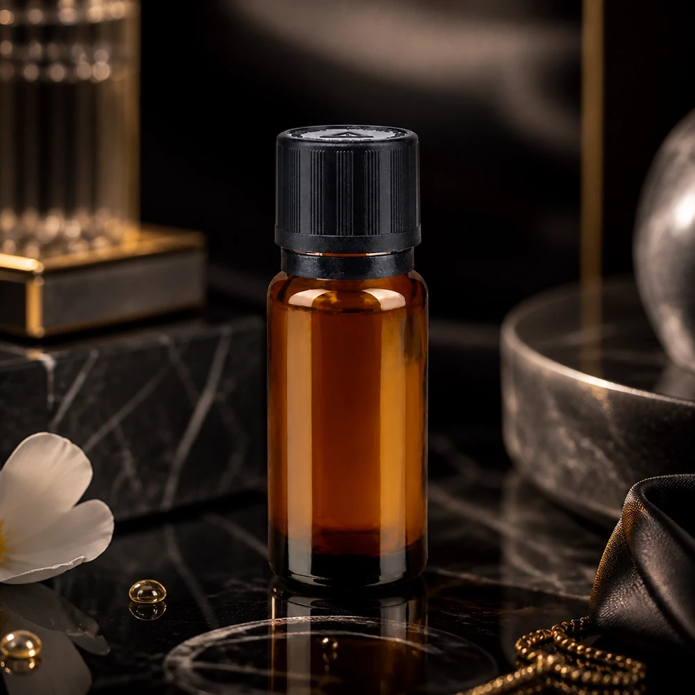 Bruine glazen fles 10ml met zwart druppelsluiting 1mm kinderslot Bliw. VR Hoogwaardig, amberkleurig glazen flesje van 10 ml met zwarte KiSi-sluiting voor cosmeticaproducten