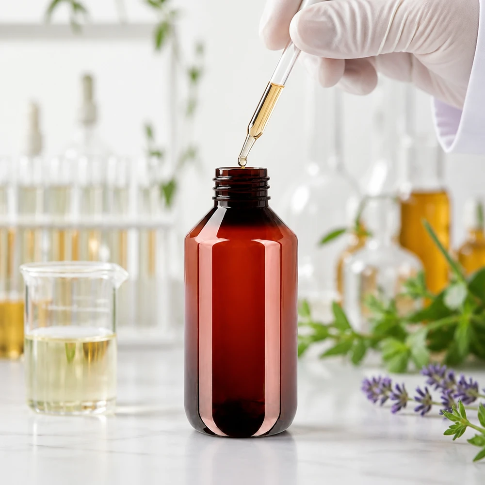 50 ml PET medicijnfles met verstuiver zwart GCMI 28/410 incl. dop transparant, standaard Bruine PET-apothekersfles van 200 ml met een fraudebestendige originele sluiting