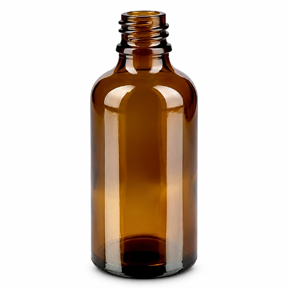Professionele 50ml doseerfles van donker glas met 2mm druppelopening